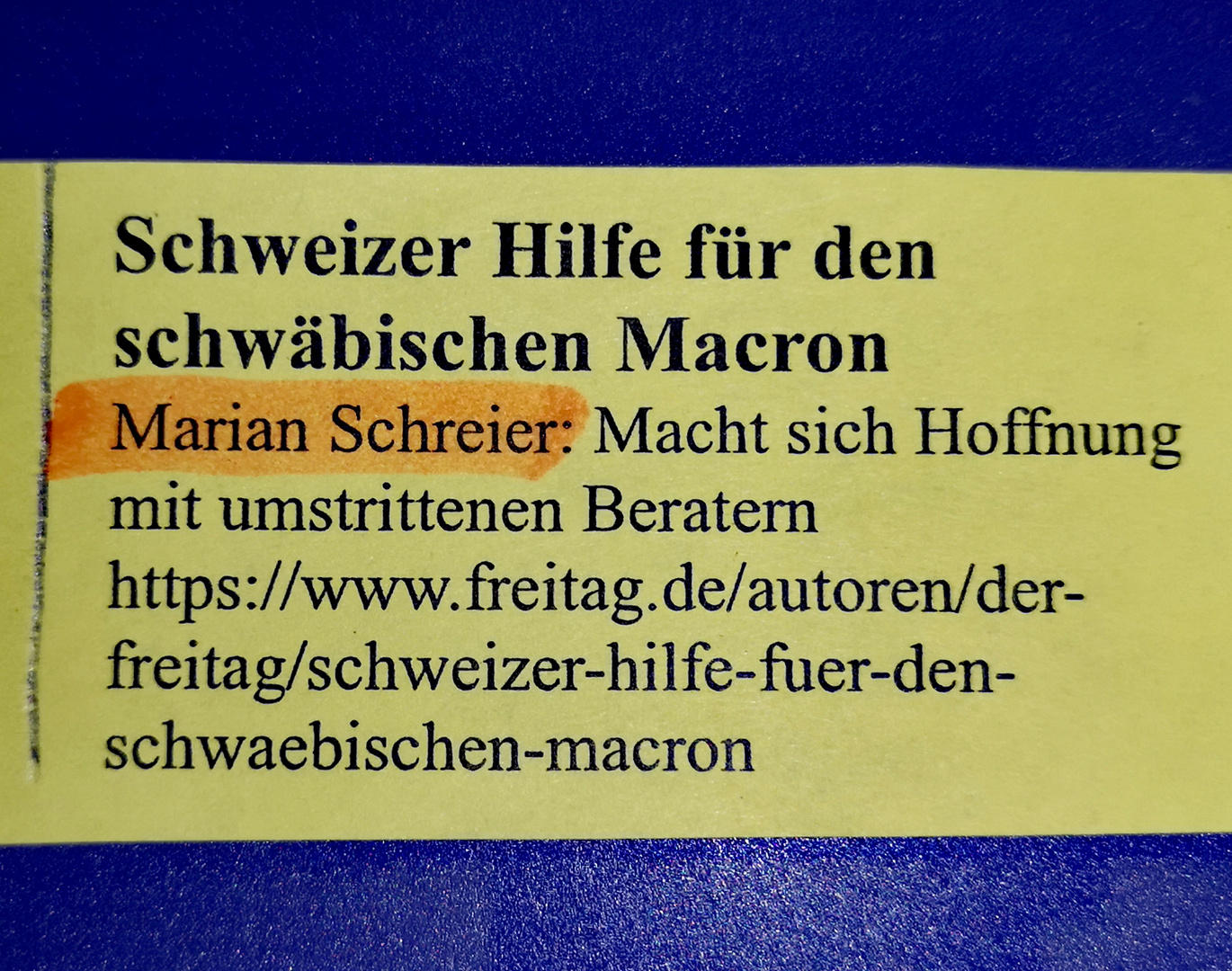 PP SWISS-CONNECTION für Kandidat in Stgt p20-20-col