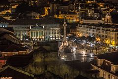 Praça de D. Pedro IV by night