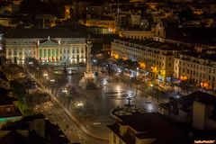 Praca de Dom Pedro IV (Rossio) by night