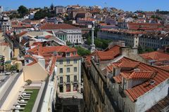 Praca Dom Pedro IV, Blick vom Elevador Santa Justa 