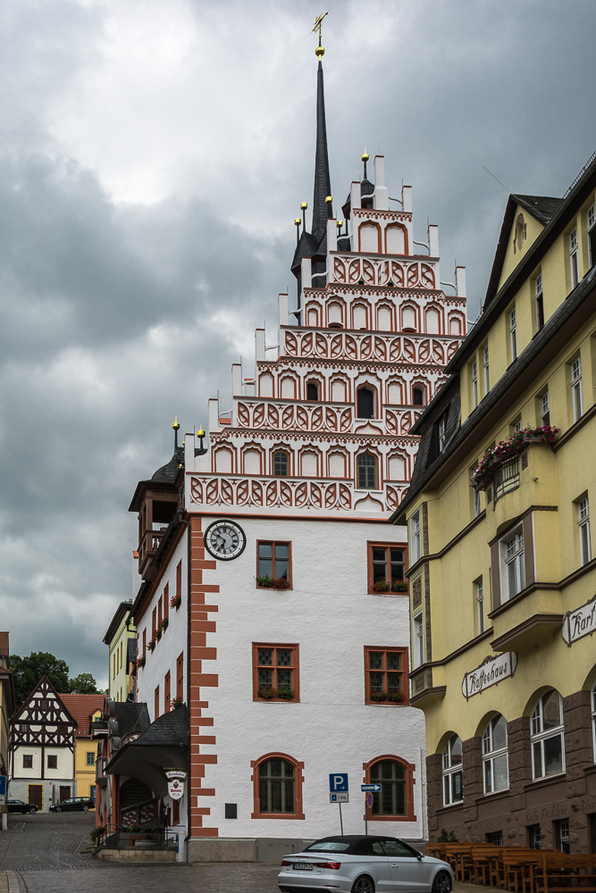 Prachtgiebel des Pößnecker Rathauses