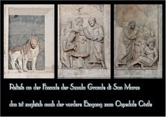 Prachtvolle Reliefs an der Fassade der Scuola Grande