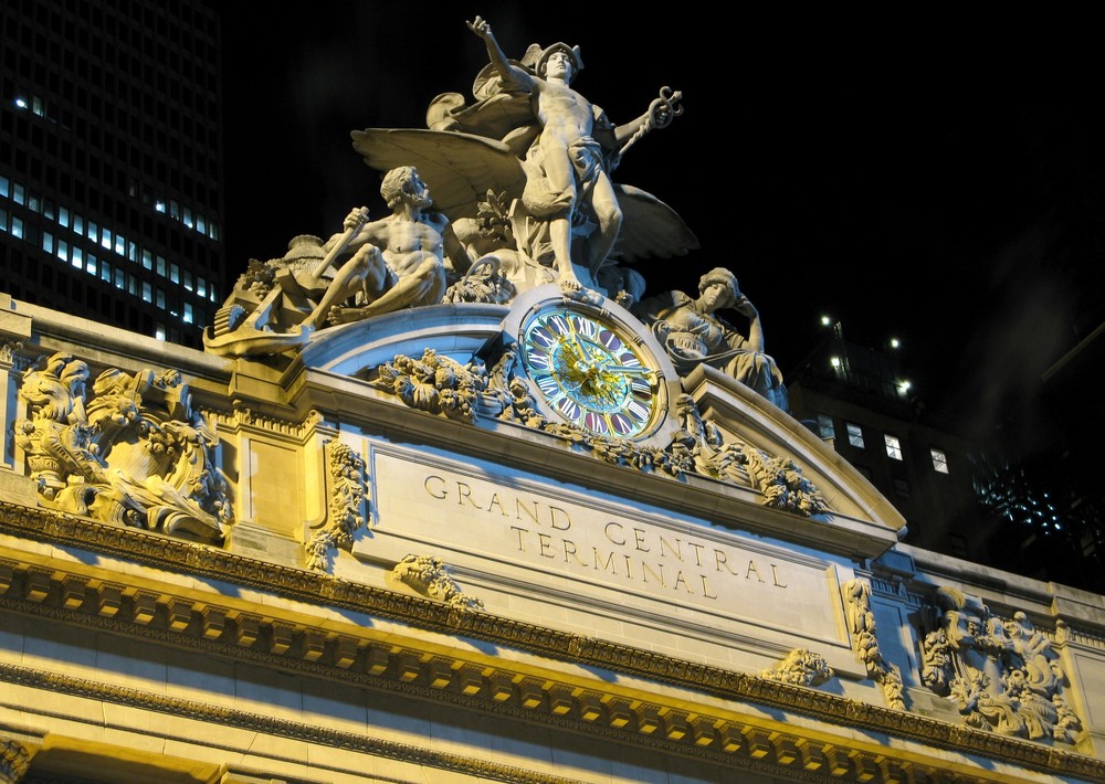 prächtig verzierte Uhr über dem Grand Central Terminal