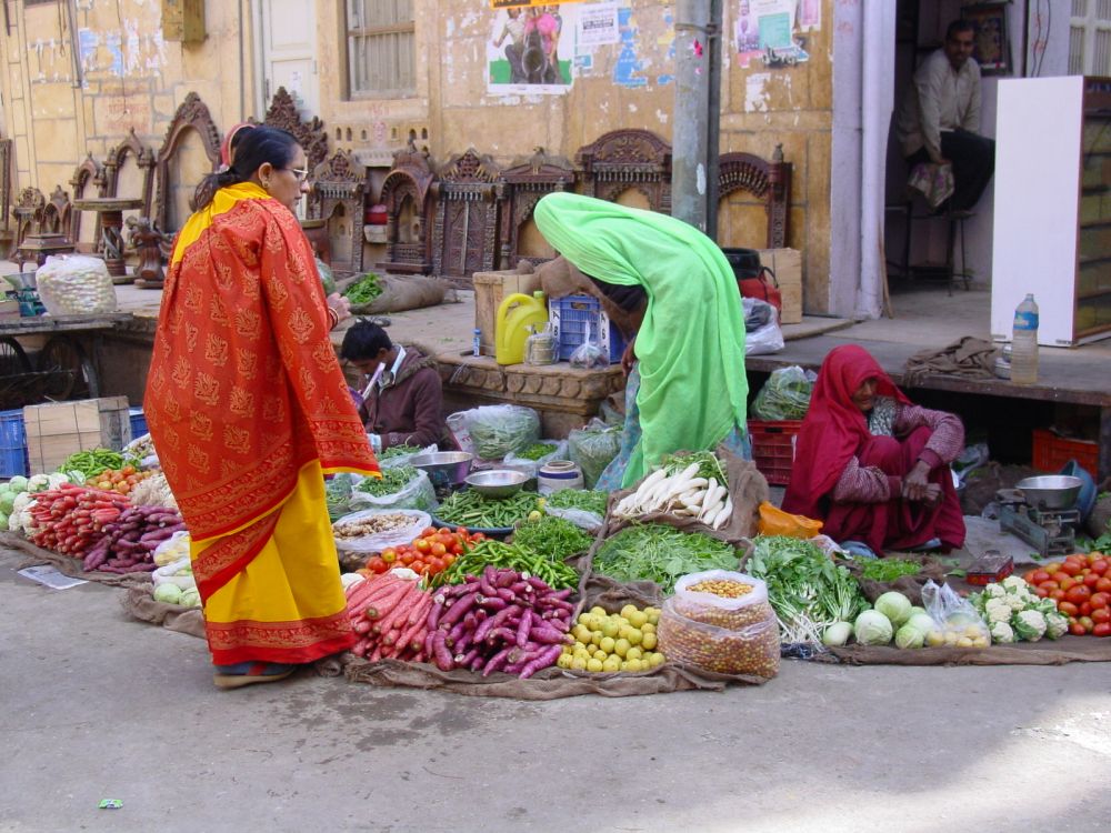 prächtige Marktfrauen