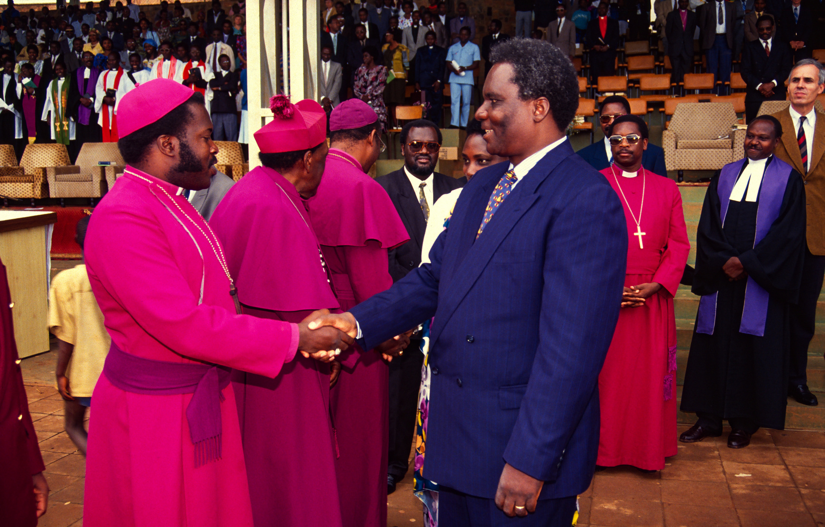 Präsident Habyarimana mit den Kirchenführern