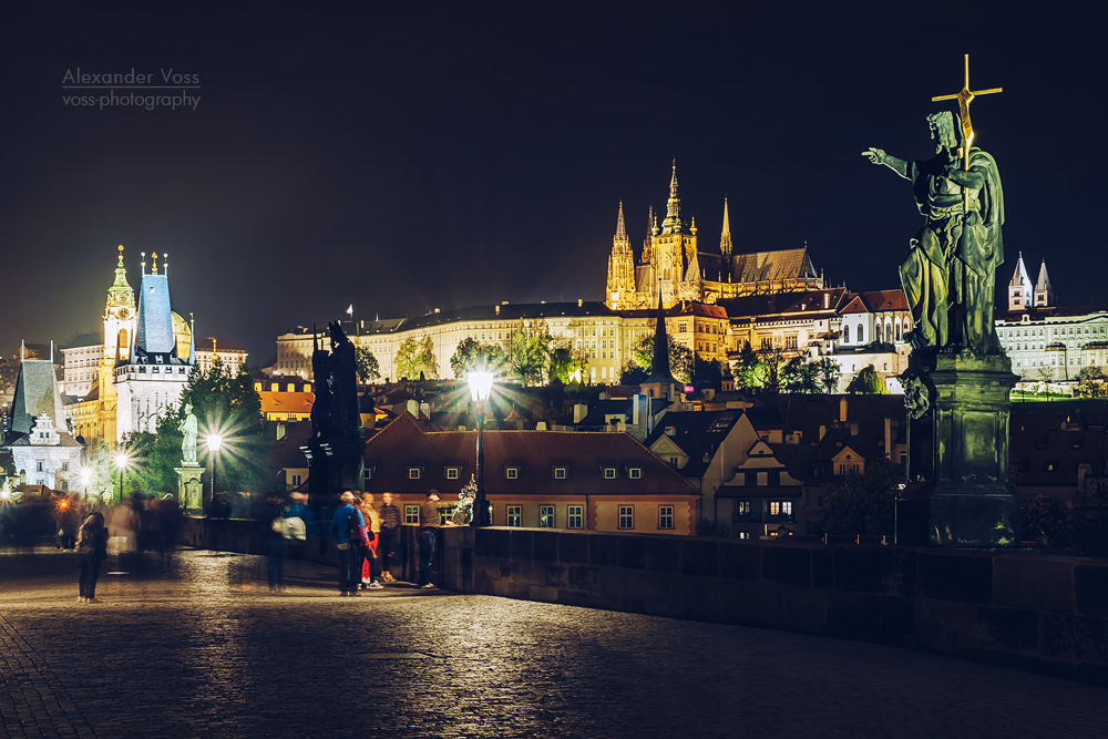 Prag - Karlsbrücke bei Nacht