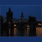 Prag, Moldau und Karlsbrücke am Abend