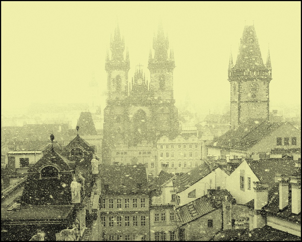 Prague sous la neige