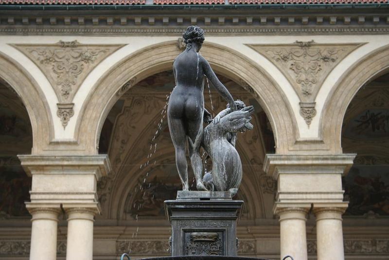 Praha, Mala strana (Little Quarter). Detail of fountain of Venus by A. de Vries