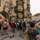 Praha-Staré Mesto-Staromestské námestí (Old Town Square) -Public looking at Astronomical Clock-19