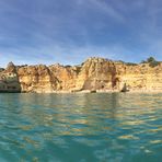 Praia da Marinha - vom Schlauchboot aus -  (Handy-Pano)