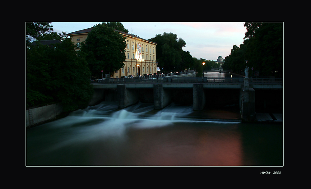 Praterinsel München mit Blick auf`s Deutsche Museum