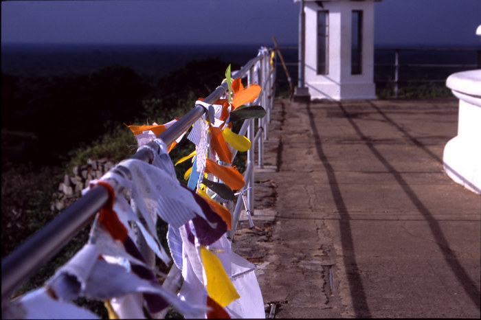 Prayer flags above the world
