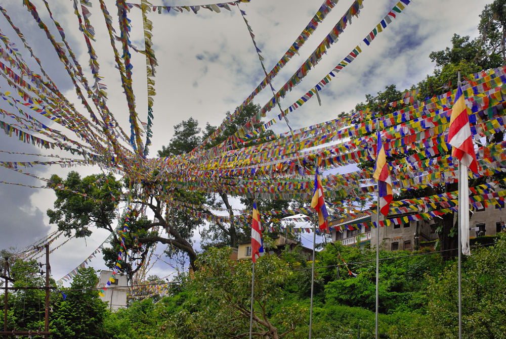 Prayer flags at the western entrance of Swayambhunath