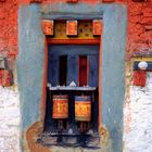 Prayer wheels at Jampey Lhakhang monastery in Bumthang