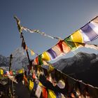 Prayerflags in front of Amadablam