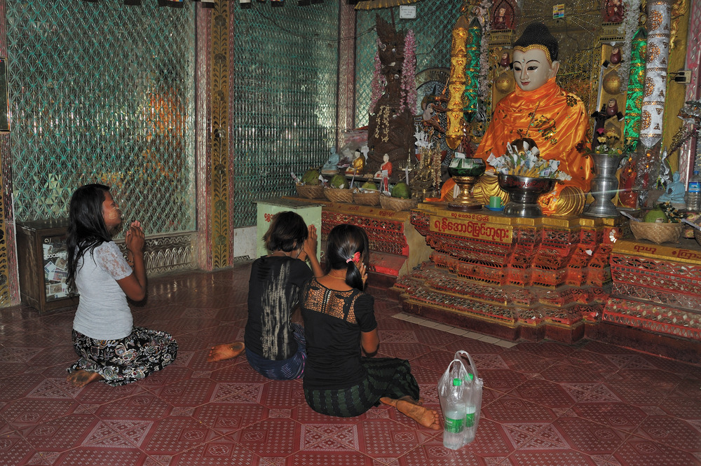 Praying at Mount Popa