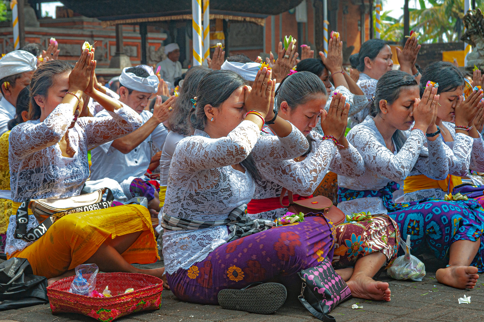 Praying in Pura Tirta Lan Segara