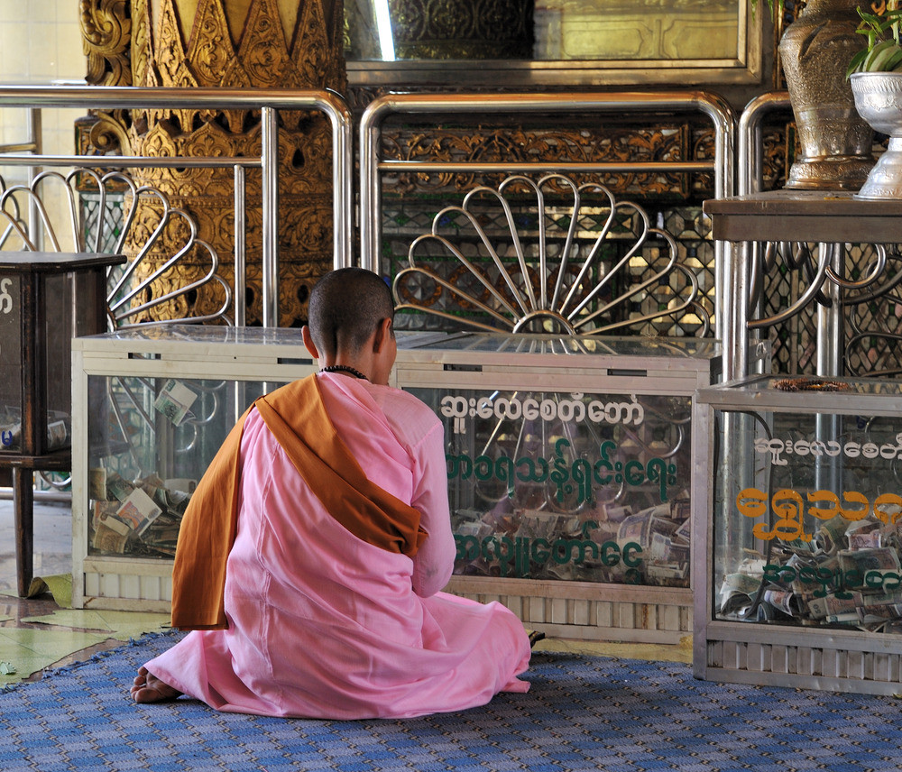 Praying in the pagoda