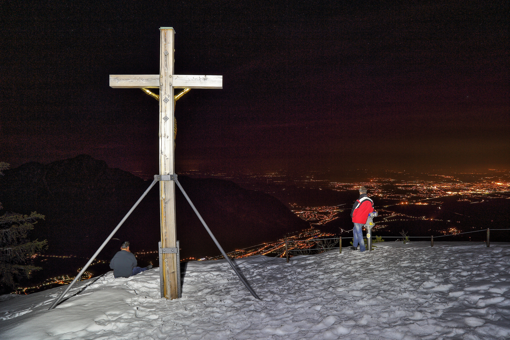 Predigstuhl Gipfel bei Nacht