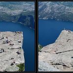 Preikestolen über dem Lysefjord Norwegen