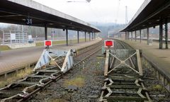 Prellbock im Bahnhof Altenbeken