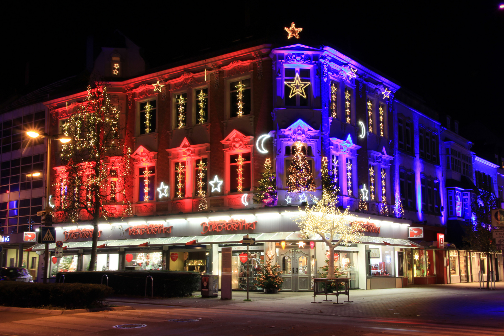 Prelle-Gebäude Osnabrück zur Weihnachtszeit