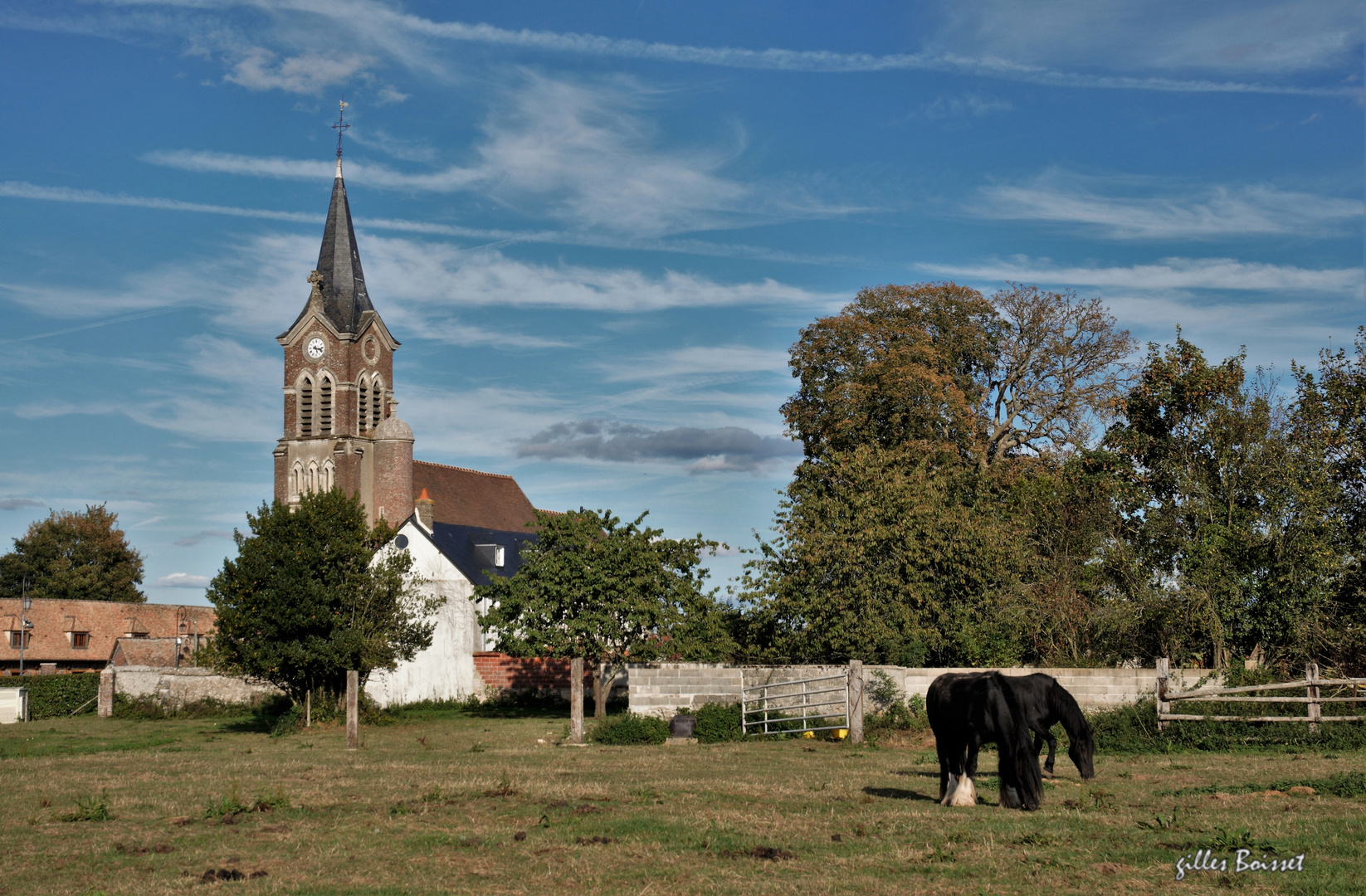 première lumière d'automne sur le Vexin normand