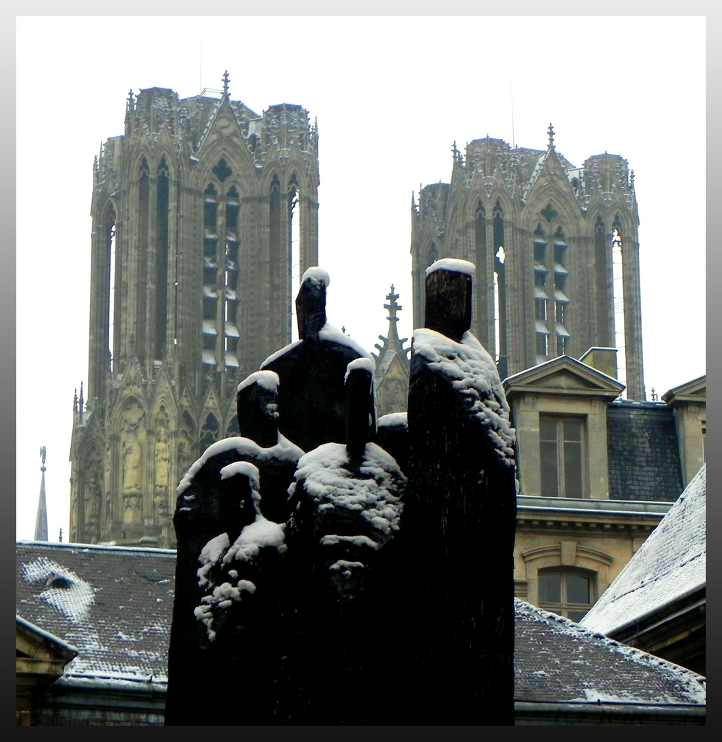 Première neige à Reims