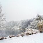 Première neige sur mon petit lac