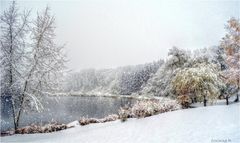 Première neige sur mon petit lac