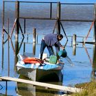 preparando para el paseo sobre el lago