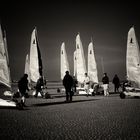 Préparatifs matinaux - course de chars à voile - Cabourg