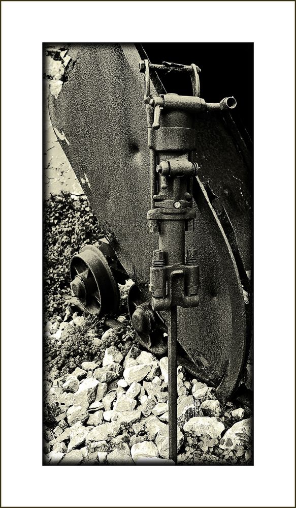 Pressluftmeißel, Werkzeug der Minenarbeiter / Scalpello pneumatico, attrezzo dei minatori