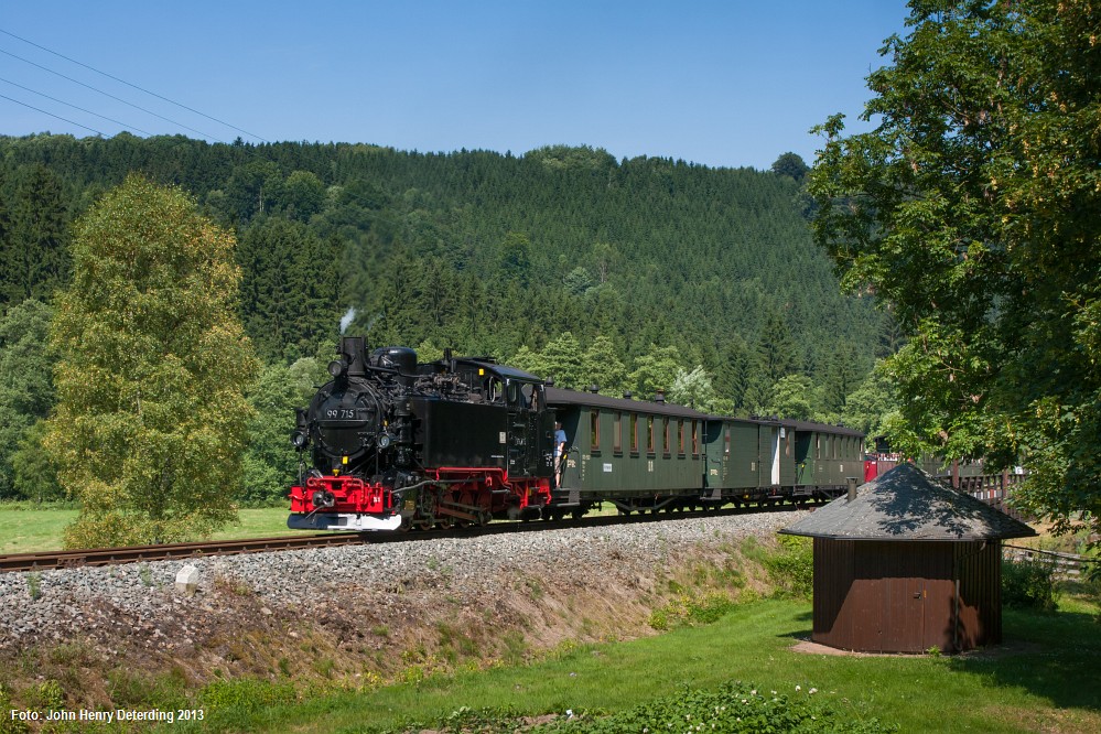 Preßnitztalbahn, Forellenhof, 99 715, Juli 2013