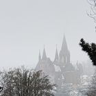 pretty church in the fog - it's cold 