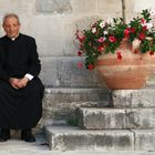 Priest in Visso, Italy