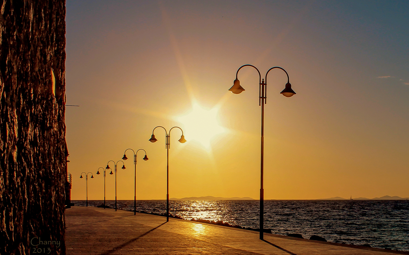 Primošten promenade in sunset