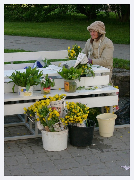 Privater Blumenverkauf in Lettland