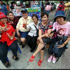 Pro Thaksin demonstrators in Bangkok being very friendly to me..........