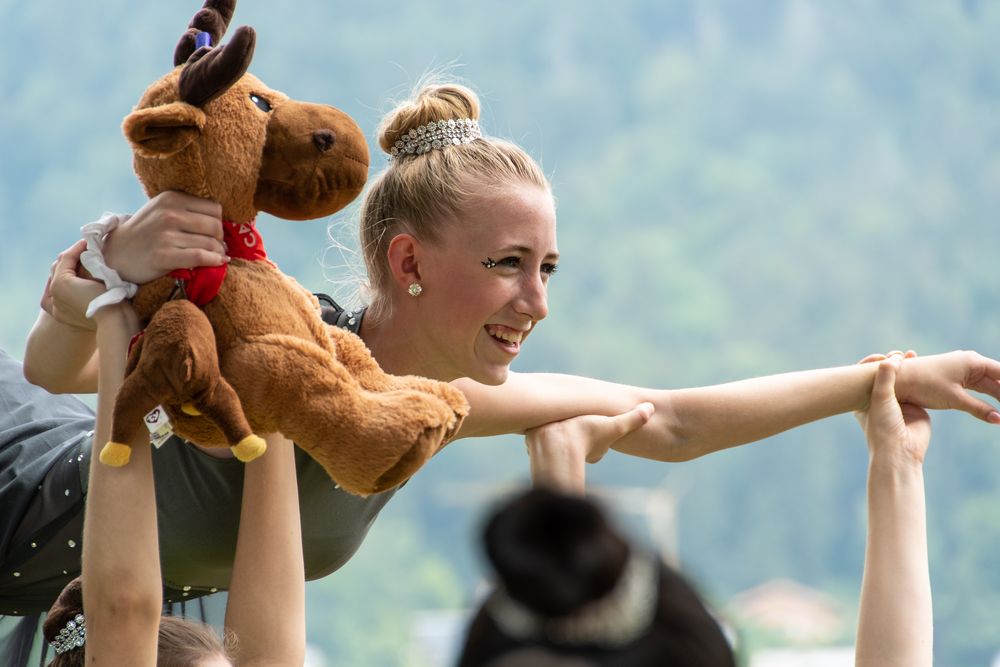 Probe mit Maskottchen