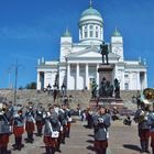 Proben vor dem Dom von Helsinki