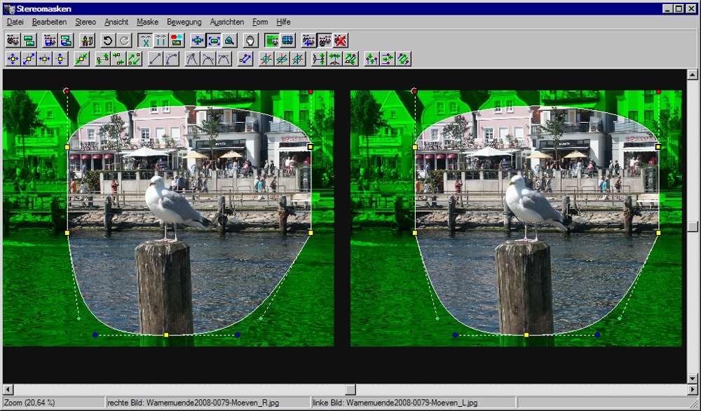 Programm "Stereomasken" Version 1.2 mit Bezierkurven
