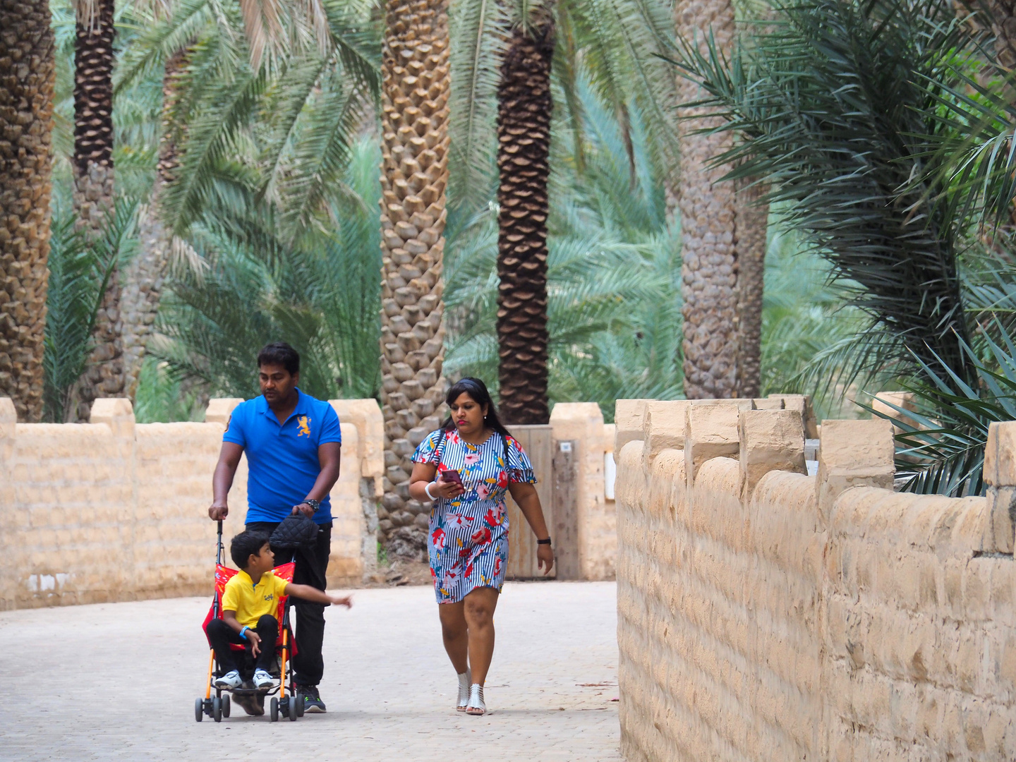 Promenade en famille dans la palmeraie d’Al Aïn