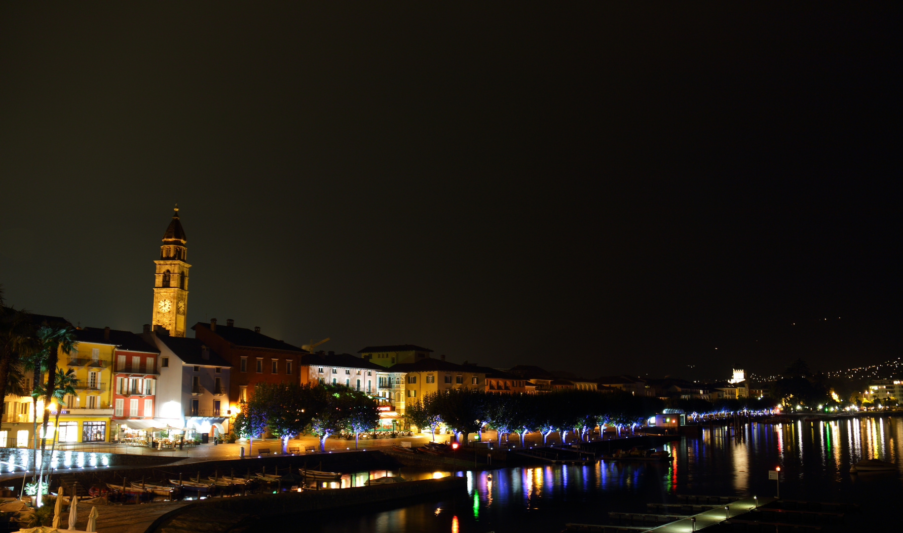 Prommenade von Ascona bei Nacht