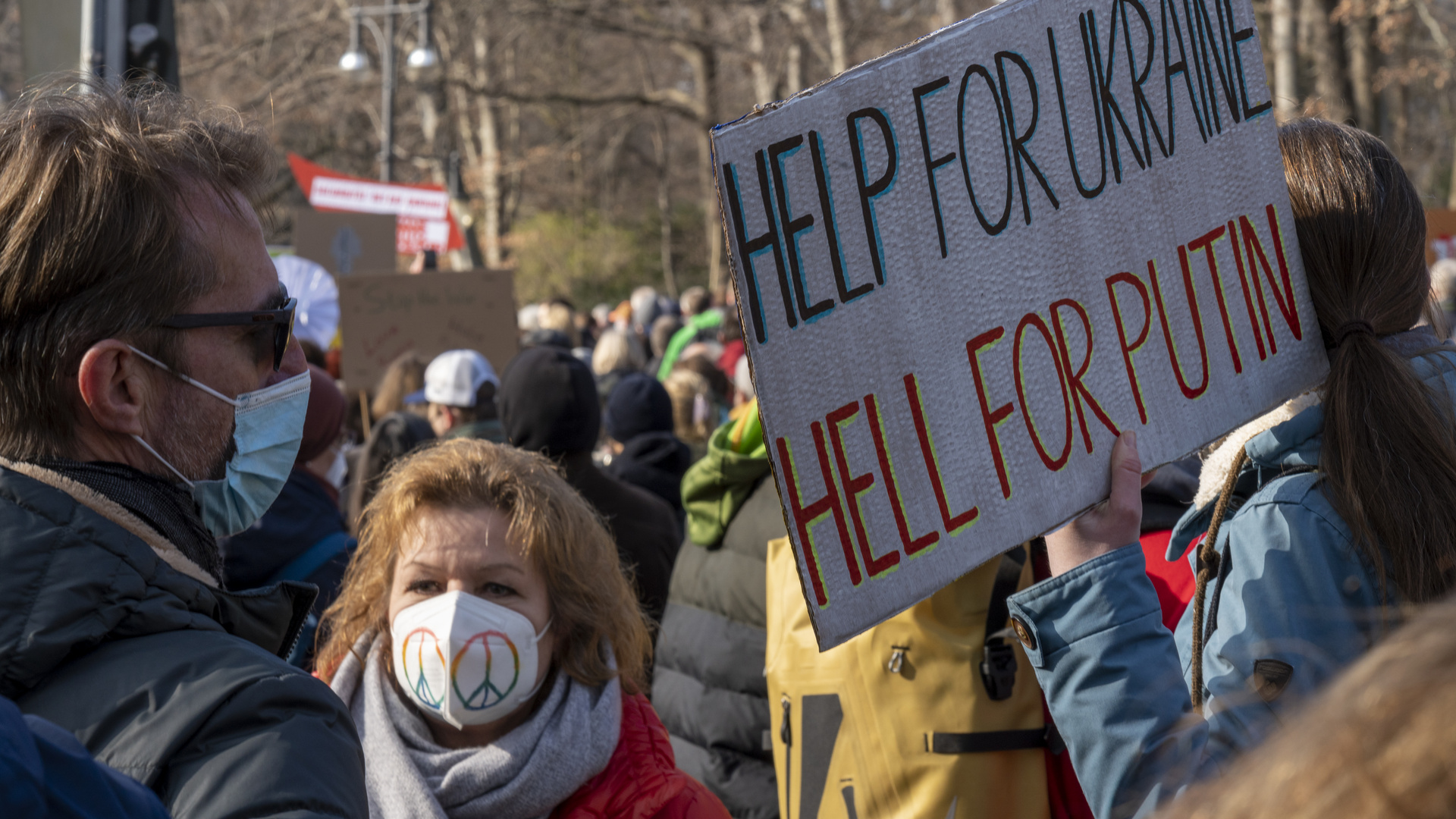 Protest gegen den Krieg in der Ukraine am 27.02.2022 in Berlin