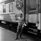 Protest gegen Sozialordnung von Seite Criminalelemente, Bahnhofstation im Stadt Gorky, Juni, 1989