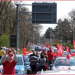 Protestaktion der IG-Metall in Darmstadt.