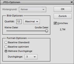 PSE12 - JPG Optionen