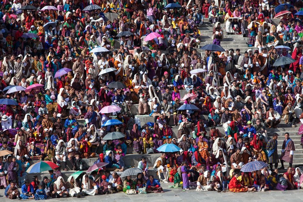 Publikum beim Thimphu Tshechu